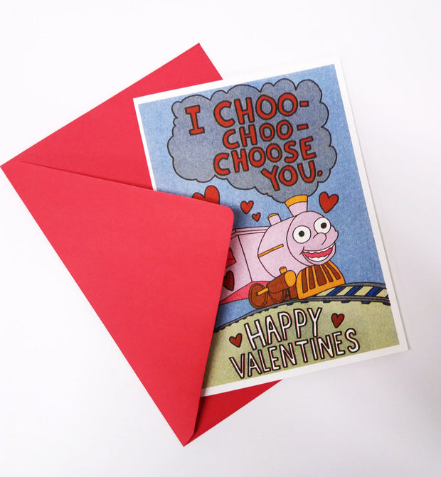 "I Choo-Choo Choose You" Valentines Card