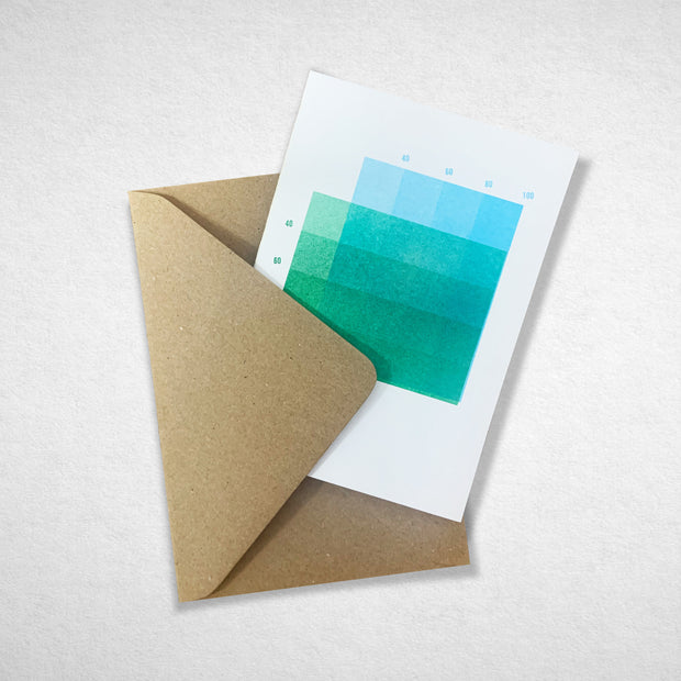 Greeting Card (Green/Blue) by Damn Fine Print