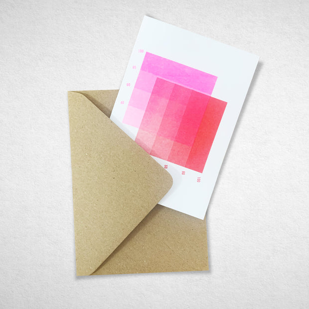 Greeting Card (Red/Pink) by Damn Fine Print