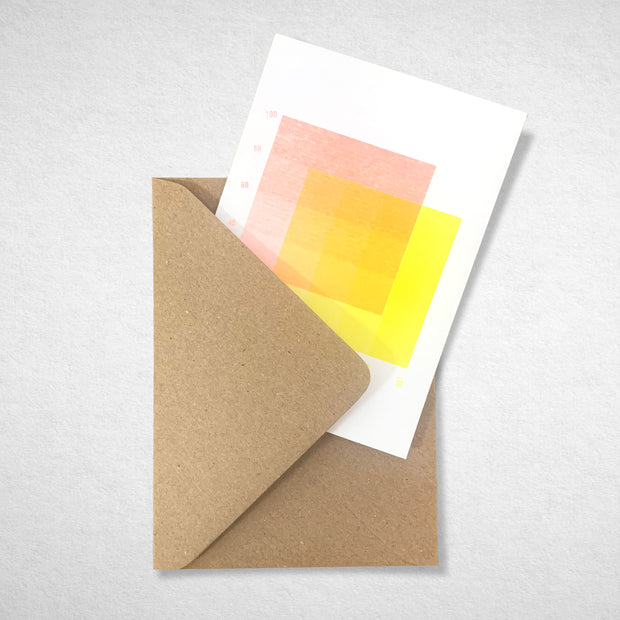 Greeting Card (Fluorescent Orange/Yellow) by Damn Fine Print