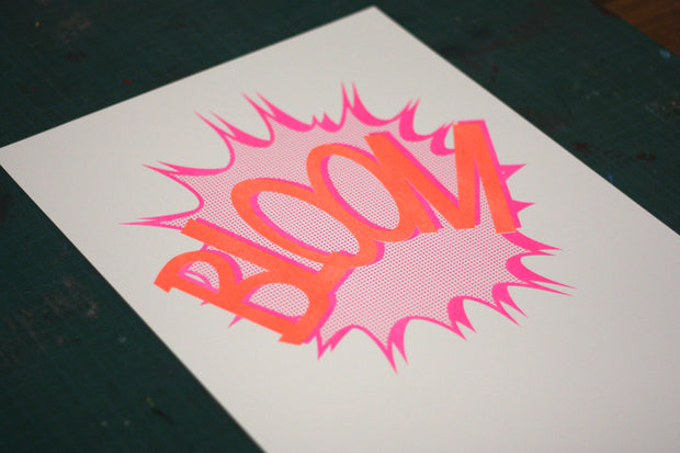 'Bloom' Risograph Print by Sarah Boris (Pink)