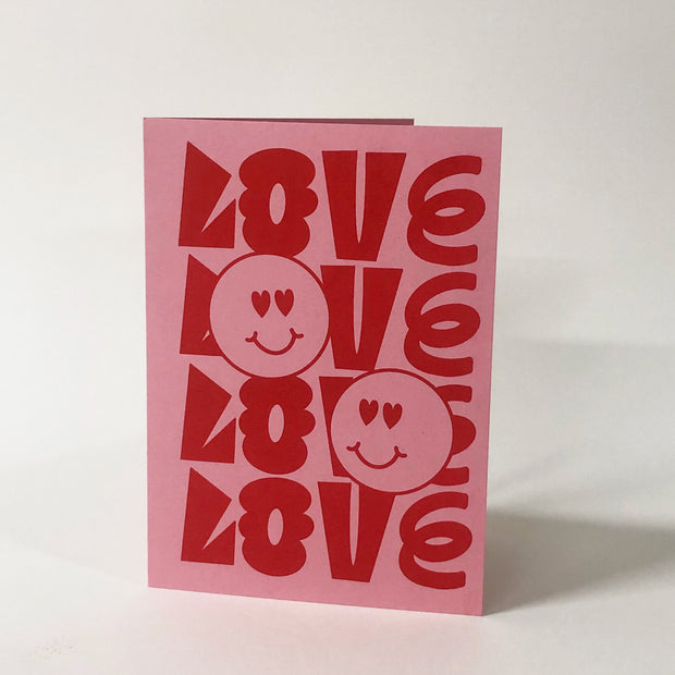 'LOVE' Valentines Card (Red/Pink)