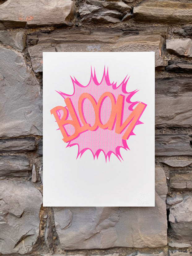'Bloom' Risograph Print by Sarah Boris (Pink)